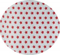 Końcówka 79cm x 150cm - Czerwone 1cm gwiazdki na białym tle